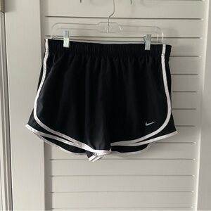Nike Dri Fit Shorts Black with White Accents Activewear Size XL